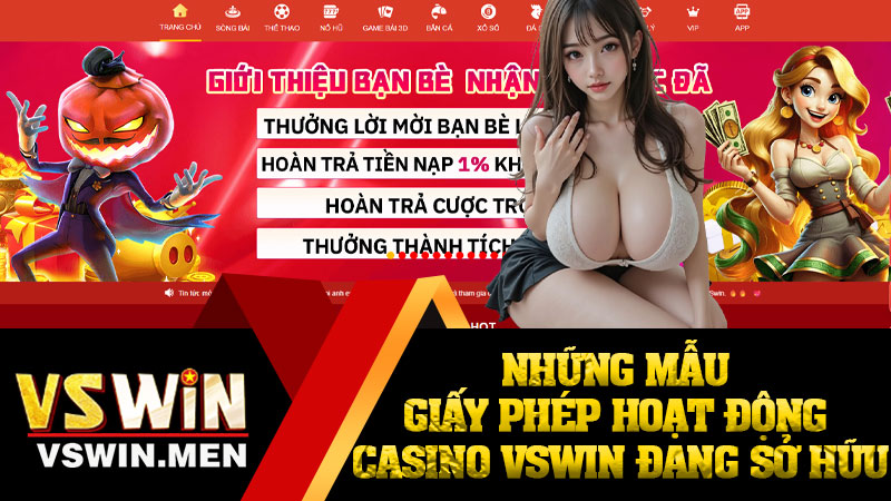 Những mẫu giấy phép hoạt động casino VSWIN đang sở hữu