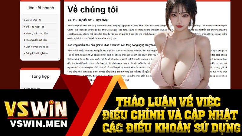 Thảo luận về việc điều chỉnh và cập nhật các điều khoản sử dụng
